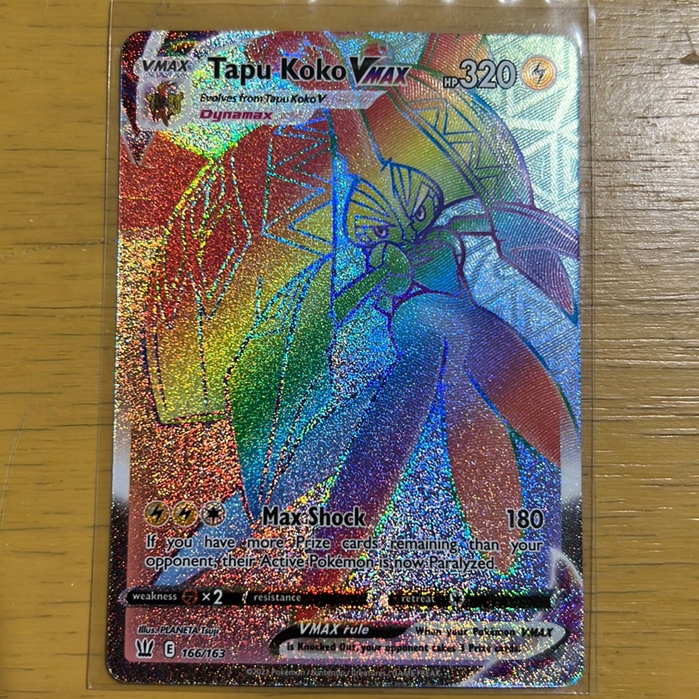 Pokémon Tapu Koko VMAX 166/163 Battle Styles Secret Rainbow Rare
